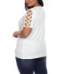 Plus Size Keyhole Neck Cutout Short Sleeve Top