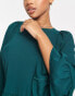 ASOS DESIGN batwing sleeve smock mini dress in bottle green