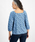 Фото #3 товара Petite Square-Neck 3/4-Sleeve Top