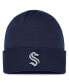 ფოტო #1 პროდუქტის Men's Deep Sea Blue Seattle Kraken Authentic Pro Road Metallic Cuffed Knit Hat