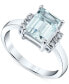 ფოტო #1 პროდუქტის Aquamarine (2 ct. t.w. ) & Diamond (1/10 ct. t.w.) Ring in Sterling Silver
