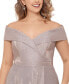 Фото #4 товара Plus Size Off-the-Shoulder Glitter Gown