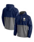 Фото #1 товара Men's Navy, Gray Notre Dame Fighting Irish Thrill Seeker Half-Zip Hoodie Anorak Jacket