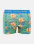 Фото #3 товара Jack & Jones 3 pack summer floral trunks in blue