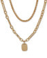 Gold-Tone Dog Tag Layered Pendant Necklace, 16" + 3" extender