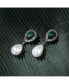 Фото #3 товара Women's Green Embellished Teardrop Earrings