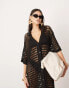 ASOS EDITION knitted button through maxi dress in black Черный, XS - EU 32-34 - фото #2