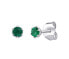 Silver stud earrings with natural emerald 4mm JJJ1032EER