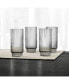 Фото #1 товара Smoked Fluted Highball Glasses, Set of 4, Created for Macy's