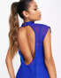 ASOS DESIGN sleeveless chiffon midaxi dress with open back in cobalt Синий, 46 - фото #2