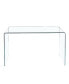 Glass Console Table, Transparent Tempered Glass Console Table With Rounded Edges Desks, Sofa