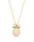 Cubic Zirconia Pineapple Pendant 18" Necklace in Gold Plate