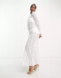 Pieces Bridal lace maxi dress in white