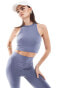 Фото #1 товара Miss Selfridge racer top co-ord in washed blue