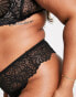 ASOS DESIGN Curve Sienna lace built up thong in black