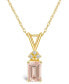 Фото #2 товара Macy's morganite (7/8 ct. t.w.) and Diamond Accent Pendant Necklace in 14K Yellow Gold or 14K White Gold