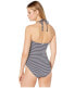 Фото #2 товара LAUREN RALPH LAUREN Women's 189543 Stripe Draped One-Piece Swimsuit Size 6