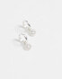 Фото #2 товара Accessorize sterling silver plated sparkle charm huggie hoop earrings