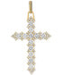Фото #1 товара Esquire Men's Jewelry cubic Zirconia Cross Pendant in 14k Gold-Plated Sterling Silver, Created for Macy's