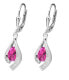 Glittering silver earrings with pink zircons SVLE0010SH8R100