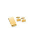 ფოტო #2 პროდუქტის Gold-tone Rectangular Engravable Cuff Link and Money Clip Set