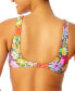 Фото #2 товара Juniors' Floral Square-Neck Bikini Top, Created for Macy's
