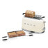 SMEG Four Slice Toaster Cream TSF02CREU - 4 slice(s) - Cream - Steel - Buttons - Level - Rotary - China - 1500 W