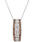 ფოტო #1 პროდუქტის Chocolate Diamond (1/2 ct. t.w.) & Nude Diamond (1-1/2 ct. t.w.) Vertical Bar 18" Pendant Necklace in 14k Rose, Yellow or White Gold