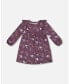 Toddler Girls Dress With Frills Mauve Printed Cats - Toddler|Child