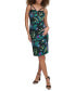 ფოტო #3 პროდუქტის Women's Embroidered Mesh Strappy Sheath Dress