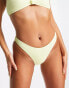 Фото #1 товара Public Desire crinkle knot detail high leg bikini bottom in lemon