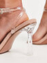 ASOS DESIGN Wide Fit Notion barely there heeled sandals in clear