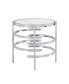 Фото #1 товара Sintered Stone Top End Table: Modern Chrome Design