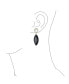 ფოტო #3 პროდუქტის Unique Geometric Linear White Black Onyx Rhombus Shape Tear Drop Natural Multi-Gemstone Party Dangling Earrings for Women in 14K Yellow Gold Plated