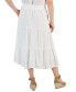 Фото #2 товара Petite Drawstring Tiered Midi Skirt, Created for Macy's