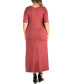 ფოტო #2 პროდუქტის Plus Size Elbow Length Sleeve Maxi Dress