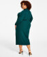 Trendy Plus Size Ribbed Mock-Neck Bodycon Dress