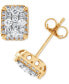 ფოტო #3 პროდუქტის Diamond Cluster Stud Earrings (1/2 ct. t.w.) in 14k Gold