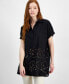 Women's Cotton Eyelet Popover Top