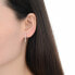Minimalist silver earrings with cubic zircons E0002530
