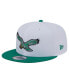 Фото #1 товара Men's White, Kelly Green Distressed Philadelphia Eagles Historic Two Tone 9FIFTY Snapback Hat