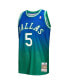 Men's Jason Kidd Green and Navy Dallas Mavericks 1994/95 Hardwood Classics Fadeaway Swingman Player Jersey