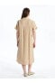 Фото #2 товара LCWAIKIKI Classic Gömlek Yaka Düz Kısa Kollu Oversize Kadın Elbise