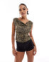 Фото #1 товара ASOS DESIGN cowl neck top in snake print