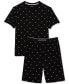 ფოტო #6 პროდუქტის Men's 2-Pc. T-Shirt & Shorts Pajama Set