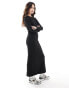 ONLY ribbed maxi dress in black