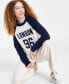 Фото #2 товара Juniors' Varsity Raglan-Sleeve Sweater