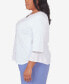 Plus Size Blue Bayou White Floral Top