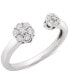 ფოტო #1 პროდუქტის Diamond Flower Cluster Cuff Ring (1/4 ct. t.w.) in 14k White Gold, Created for Macy's