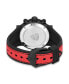 ფოტო #3 პროდუქტის Men's Partenza Collection Chronograph Timepiece Black Silicon with Red Leather Strap Watch, 49mm